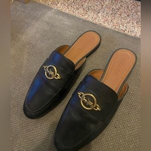 Coach loafer mules black